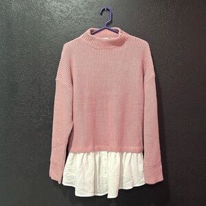 SHOP THE MINT Focus On You Blush Pink Layered Sweater Size XL
